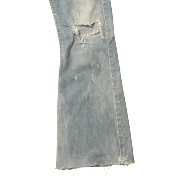 AGOLDE Light Blue Distressed Wide Leg Jeans Mid Rise Sz 27 Joyce Designer Denim - Picture 4 of 9